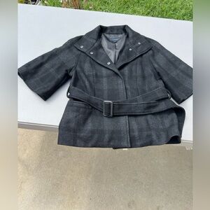 BANANA REPUBLIC black/gray Pea Coat jacket with front pockets small